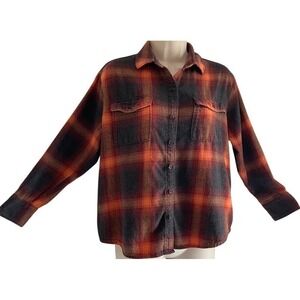 Old Navy Evermore Style Plaid Flannel Petite Small Relaxed Fit Cozy